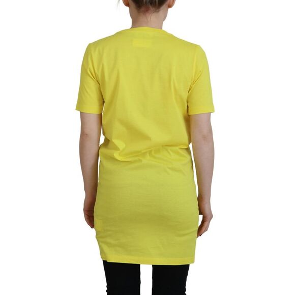 Dsquared² Yellow CottonShiny Icon Renny Dress Crewneck Women's T-shirt - Picture 3 of 5